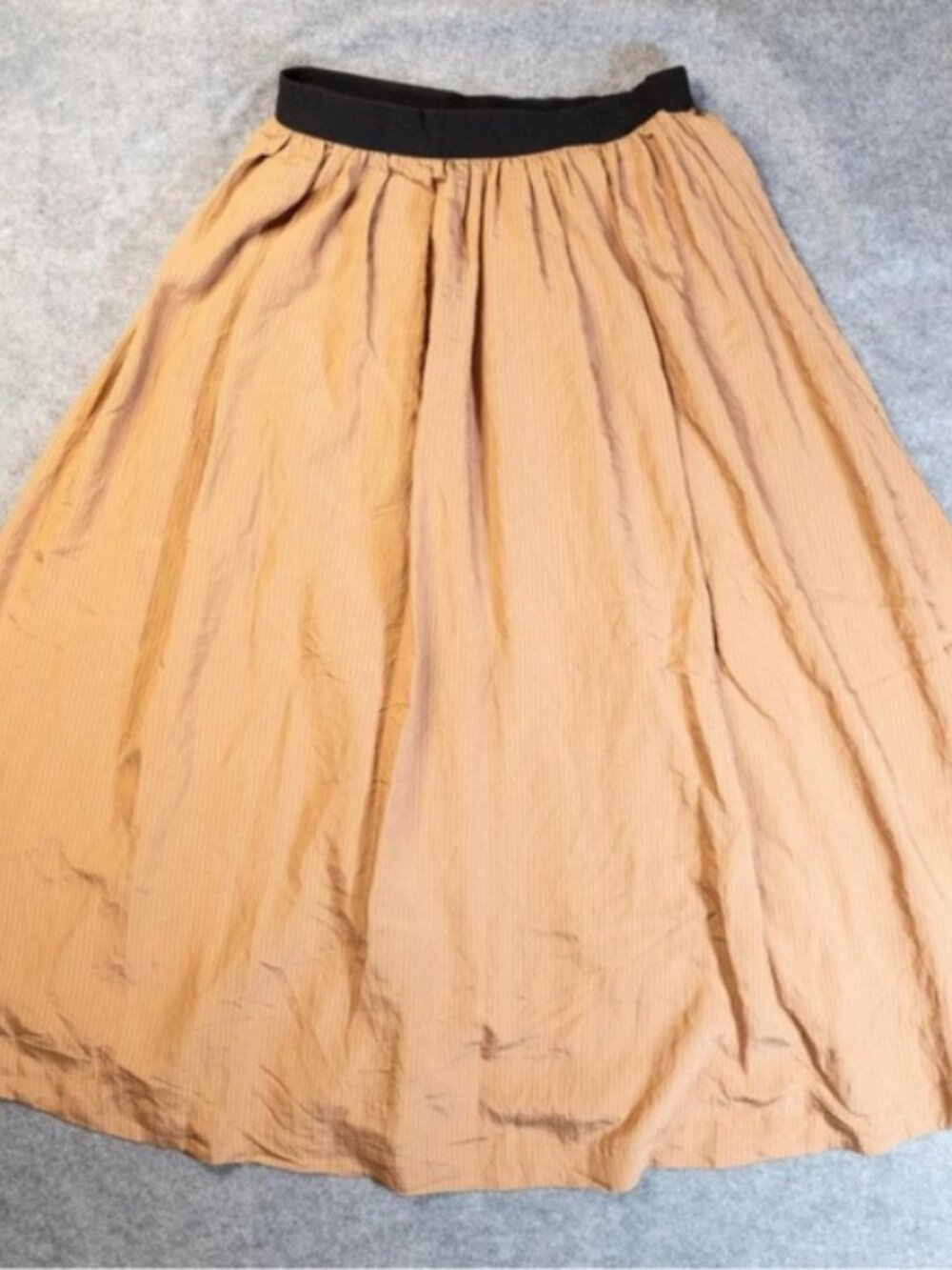 High-Rise Full Lining Midi A-Line Skirt -Future Collective Brown Stripe XS - Picture 6 of 6